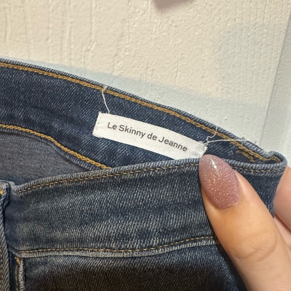 FRAME Le Skinny de Jeanne Fayette Mid-Rise Stretch Jeans Women’s Size 26 Raw Hem - Picture 4 of 10